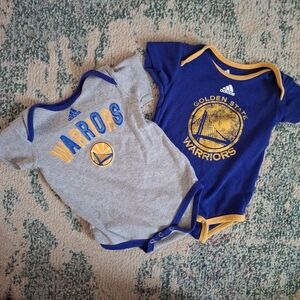 Set of 2 Warriors onesies size 18 months